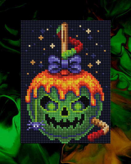 Diamond Painting Tricky Halloween Treats 8" x 10" (20.3cm x 25.4cm) / Square With 26 Colors Including 2 ABs and 2 Iridescent Diamonds and 22 Fairy Dust Diamonds / 16,500