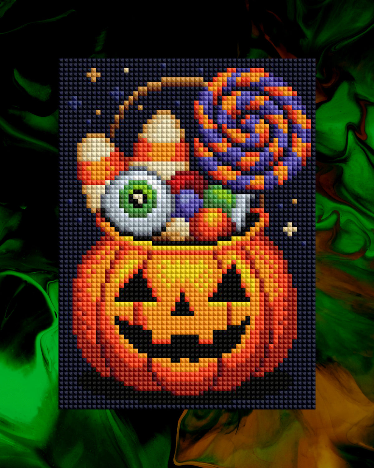 Diamond Painting Tricky Halloween Treats 8" x 10" (20.3cm x 25.4cm) / Square With 26 Colors Including 2 ABs and 2 Iridescent Diamonds and 22 Fairy Dust Diamonds / 16,500