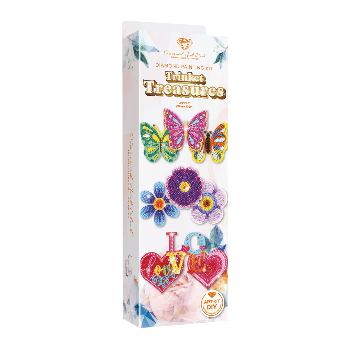 Diamond Painting Trinket Treasures - Spring 3.9" x 3.9" (10cm x 10cm) / 45 colors including 5 ABs and 29 Fairy Dust Diamonds / 3,680
