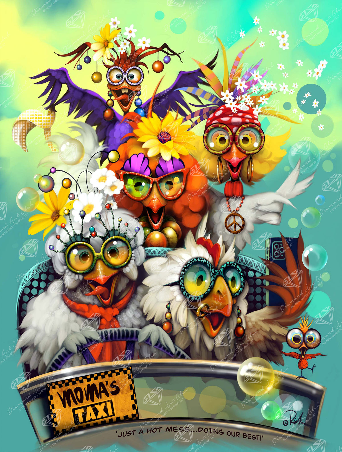 Diamond Painting Trippin' with My Sisters 22" x 29" (55.8cm x 73.7cm) / Square with 73 Colors including 3 ABs and 3 Fairy Dust Diamonds / 66,304