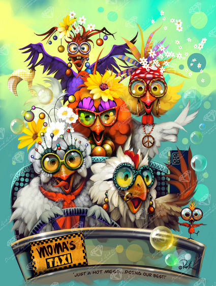 Diamond Painting Trippin' with My Sisters 22" x 29" (55.8cm x 73.7cm) / Square with 73 Colors including 3 ABs and 3 Fairy Dust Diamonds / 66,304