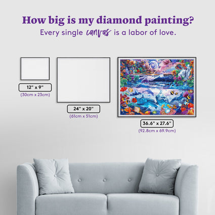 Diamond Painting Tropical Dream 36.6" x 27.6" (92.8cm x 69.9cm) / Square with 82 Colors including 3 ABs and 3 Fairy Dust Diamonds / 104,813