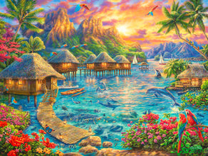 Diamond Painting Tropical Oasis 36.6" x 27.6" (93cm x 70cm) / Square With 65 Colors Including 4 ABs and 2 Fairy Dust Diamonds / 104,813