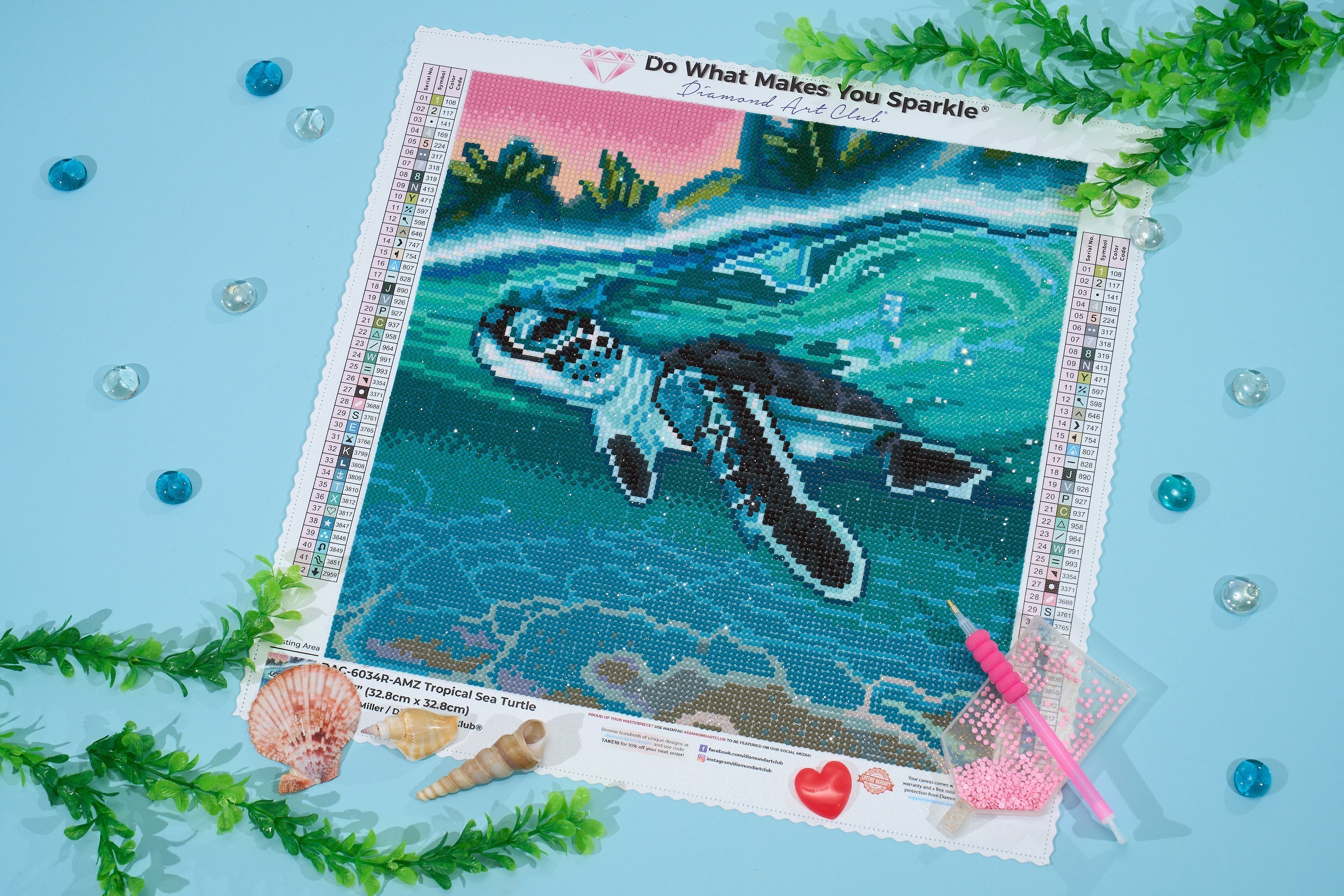 Tropical Sea Turtle Diamond Painting Kit – Diamond Art Club