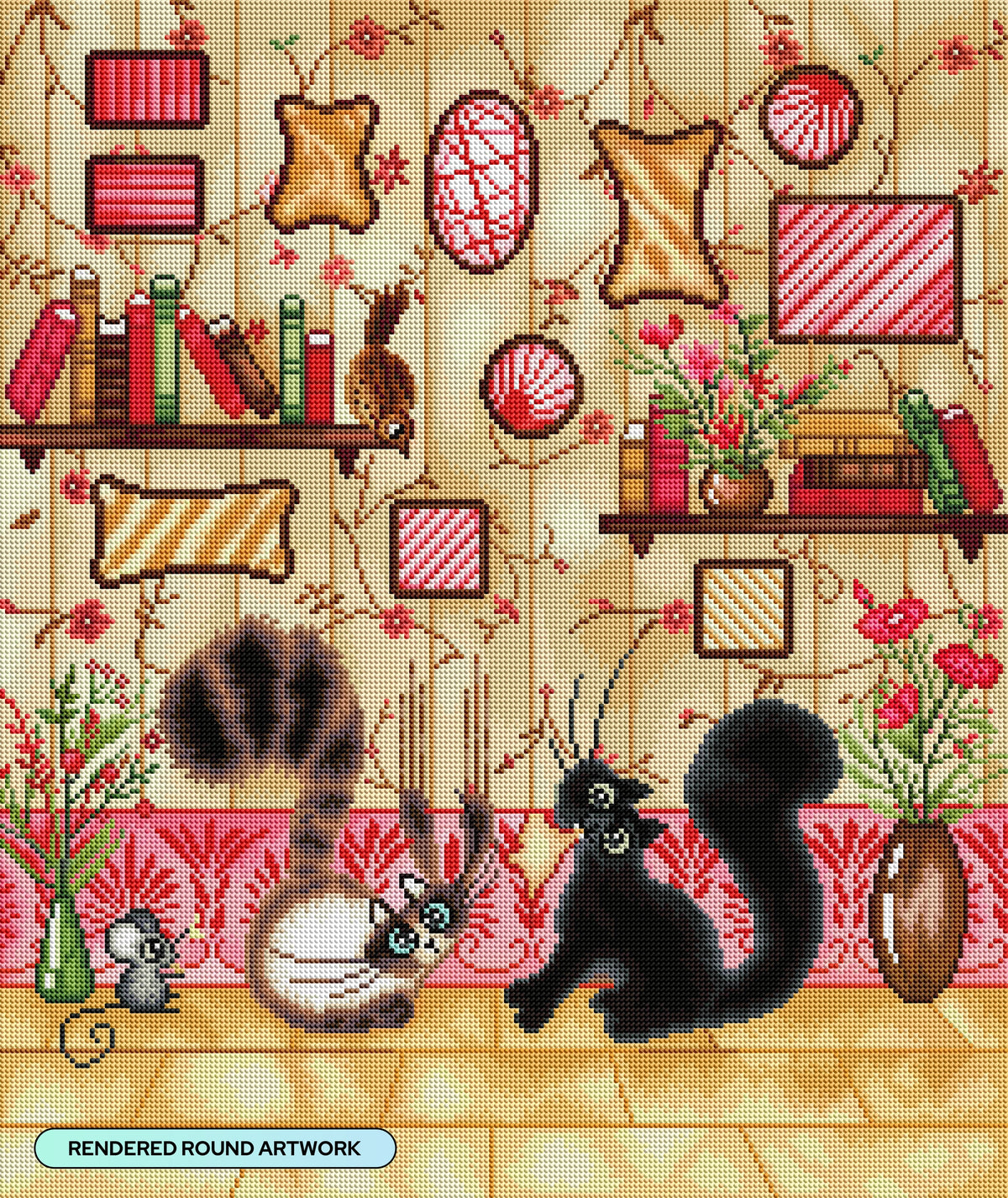 Diamond Painting Troublemakers 22" x 26" (55.6cm x 66.1cm) / Round With 56 Colors Including 3 ABs and 3 Fairy Dust Diamonds / 48,480
