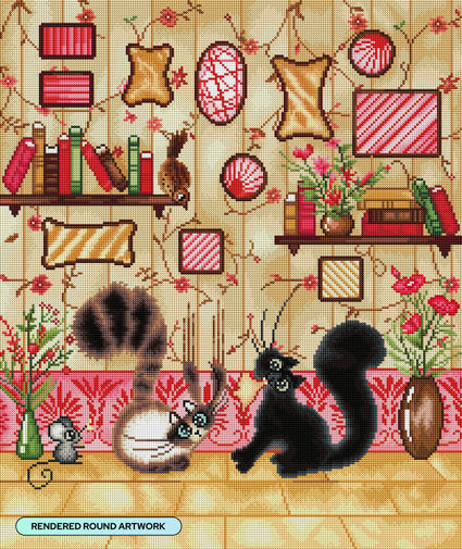 Diamond Painting Troublemakers 22" x 26" (55.6cm x 66.1cm) / Round With 56 Colors Including 3 ABs and 3 Fairy Dust Diamonds / 48,480