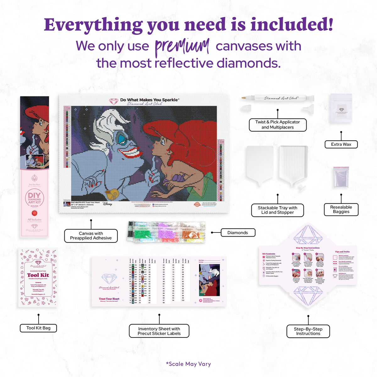 Diamond Painting Trust Your Heart 20" x 13" (50.6cm x 33cm) / Round with 31 Colors including 1 Electro Diamond and 4 Fairy Dust Diamonds / 22,080