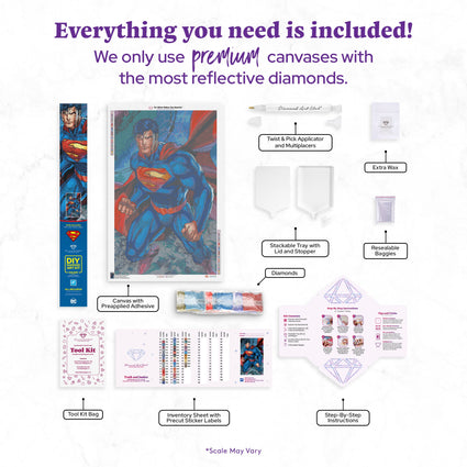 Diamond Painting Truth and Justice 27.6" x 44.1" (70cm x 112cm) / Square With 45 Colors Including 1 AB / 122,988