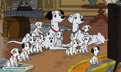 Diamond Painting TV Time 37" x 22" (93.9cm x 55.8cm) / Square with 36 Colors including 1 AB and 1 Iridescent Diamond and 2 Fairy Dust Diamonds / 84,448