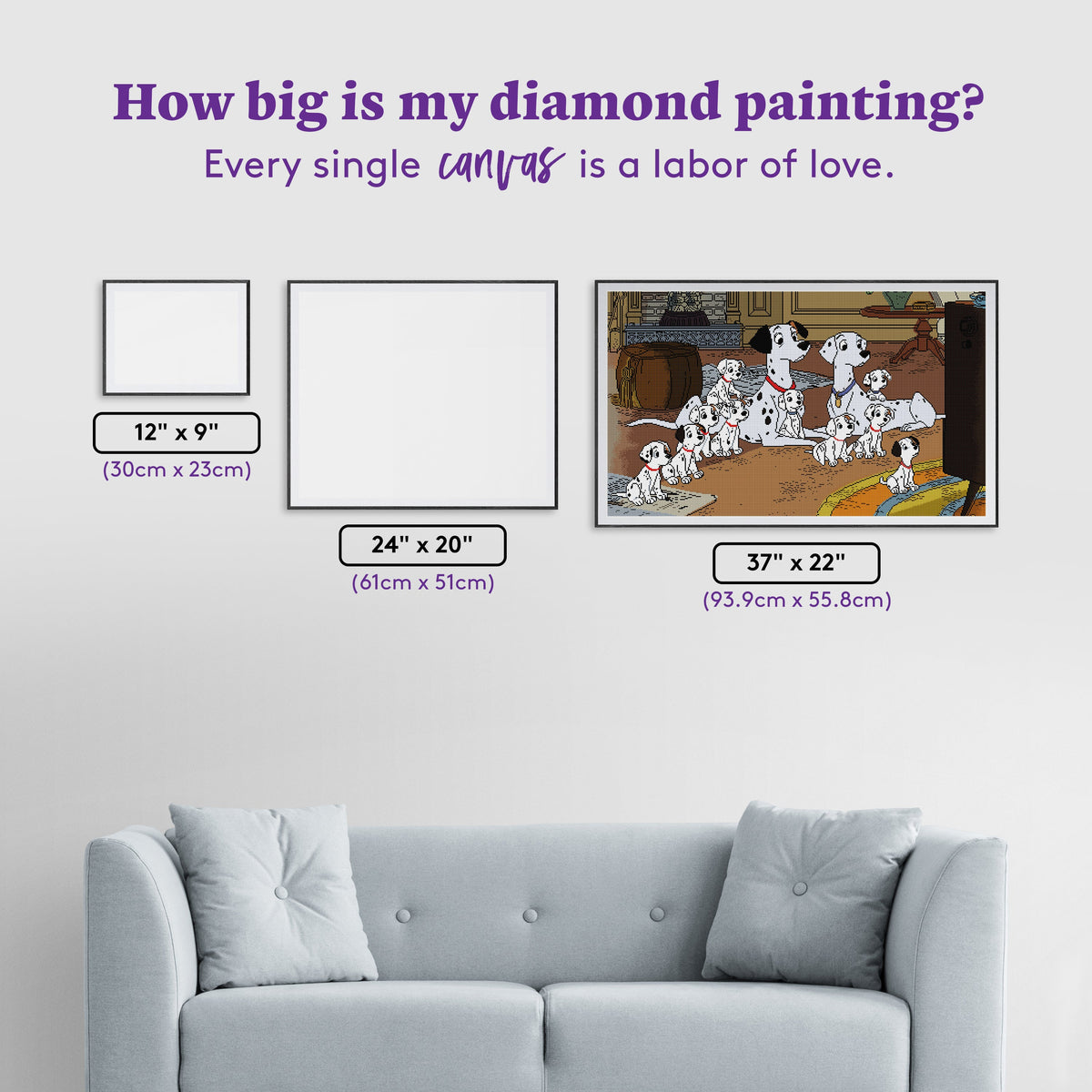 Diamond Painting TV Time 37" x 22" (93.9cm x 55.8cm) / Square with 36 Colors including 1 AB and 1 Iridescent Diamond and 2 Fairy Dust Diamonds / 84,448
