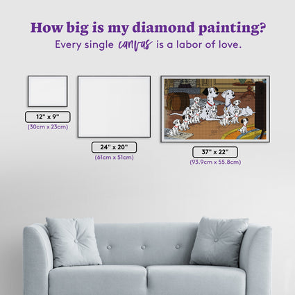 Diamond Painting TV Time 37" x 22" (93.9cm x 55.8cm) / Square with 36 Colors including 1 AB and 1 Iridescent Diamond and 2 Fairy Dust Diamonds / 84,448