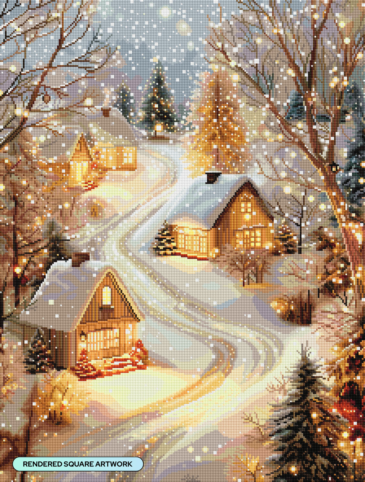 Diamond Painting Twilight Town 22" x 29" (55.8cm x 73.7cm) / Square with 76 Colors including 2 ABs and 1 Special Diamond and 3 Fairy Dust Diamonds / 66,304