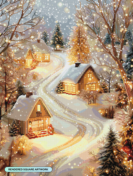 Diamond Painting Twilight Town 22" x 29" (55.8cm x 73.7cm) / Square with 76 Colors including 2 ABs and 1 Special Diamond and 3 Fairy Dust Diamonds / 66,304