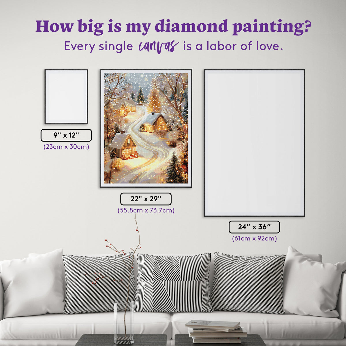 Diamond Painting Twilight Town 22" x 29" (55.8cm x 73.7cm) / Square with 76 Colors including 2 ABs and 1 Special Diamond and 3 Fairy Dust Diamonds / 66,304