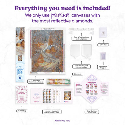 Diamond Painting Twilight Town 22" x 29" (55.8cm x 73.7cm) / Square with 76 Colors including 2 ABs and 1 Special Diamond and 3 Fairy Dust Diamonds / 66,304