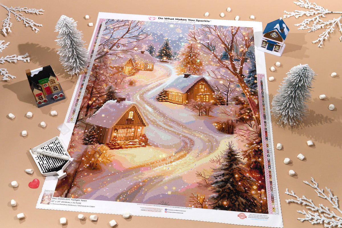 Diamond Painting Twilight Town 22" x 29" (55.8cm x 73.7cm) / Square with 76 Colors including 2 ABs and 1 Special Diamond and 3 Fairy Dust Diamonds / 66,304