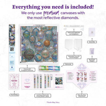 Diamond Painting Twinkling Tree Ornaments 27.6" x 27.6" (69.9cm x 69.9cm) / Square With 90 Colors Including 1 AB and 5 Fairy Dust Diamonds / 78,961