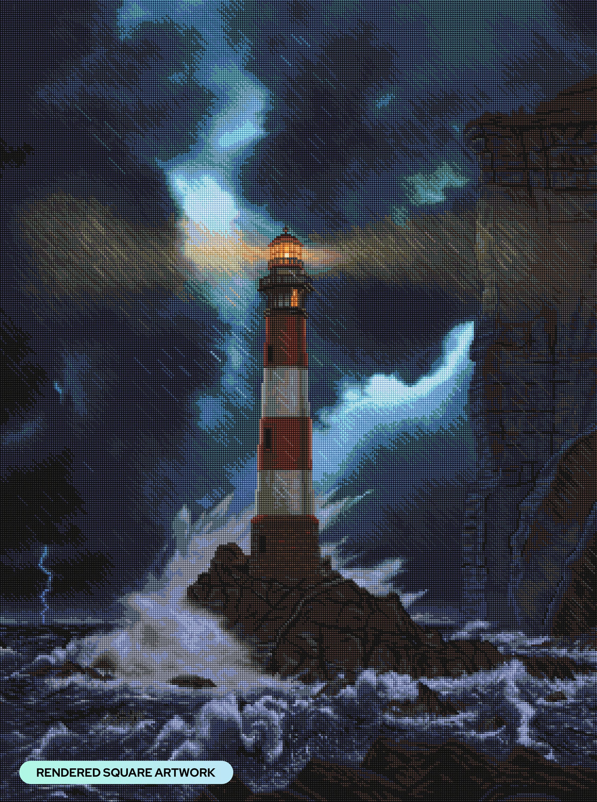 Diamond Painting Unbreakable 27.6" x 37" (69.9cm x 93.8cm) / Square with 55 Colors including 1 AB and 2 Iridescent Diamonds and 2 Fairy Dust Diamonds / 105,937