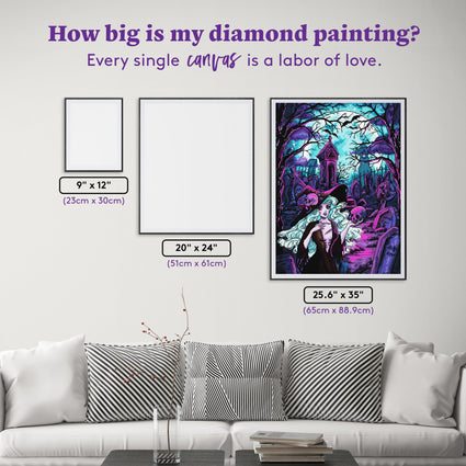 Diamond Painting Undead Witch 25.6" x 35" (65cm x 88.9cm) / Square with 43 Colors including 2 ABs and 2 Fairy Dust Diamonds / 93,177