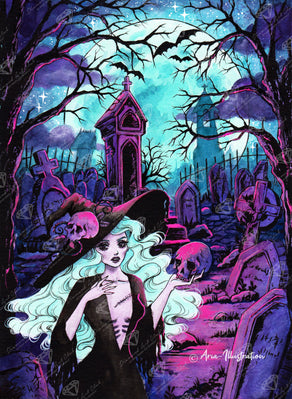 Diamond Painting Undead Witch 25.6" x 35" (65cm x 88.9cm) / Square with 43 Colors including 2 ABs and 2 Fairy Dust Diamonds / 93,177