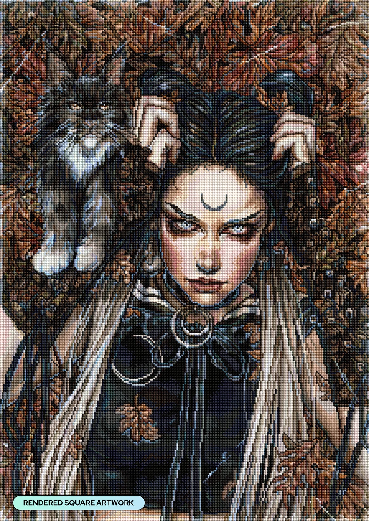 Diamond Painting Under the Scorpio Spell 22" x 31" (55.8cm x 78.7cm) / Square with 75 Colors including 1 AB and 3 Fairy Dust Diamonds / 70,784