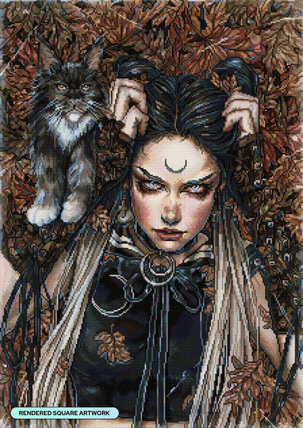 Diamond Painting Under the Scorpio Spell 22" x 31" (55.8cm x 78.7cm) / Square with 75 Colors including 1 AB and 3 Fairy Dust Diamonds / 70,784