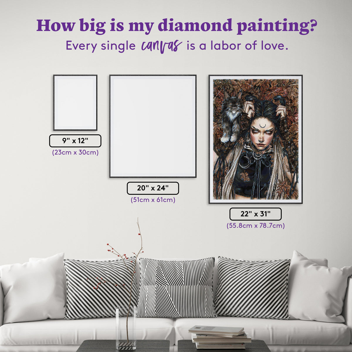 Diamond Painting Under the Scorpio Spell 22" x 31" (55.8cm x 78.7cm) / Square with 75 Colors including 1 AB and 3 Fairy Dust Diamonds / 70,784