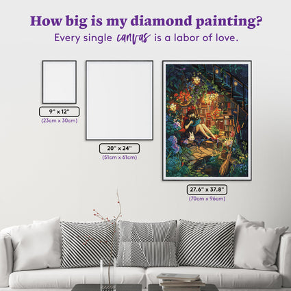 Diamond Painting Under the Stairs 27.6" x 37.8" (70cm x 96cm) / Square including 59 colors with 4 ABs and 1 Fairy Dust Diamonds / 108,185