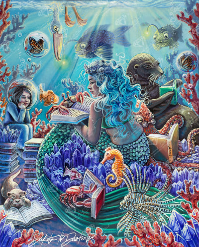 Diamond Painting Undersea Library 25.6" x 31.9" (65cm x 80.9cm) / Square with 59 Colors including 3 ABs and 1 Iridescent Diamond and 4 Fairy Dust Diamonds / 84,825