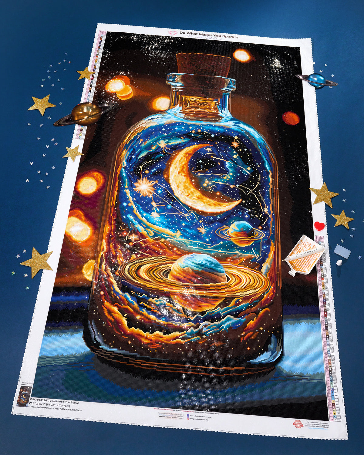 Diamond Painting Universe in a Bottle 25.6" x 45.7" (65cm x 115.7cm) / Square with 69 Colors including 1 AB and 3 Fairy Dust Diamonds / 121,365