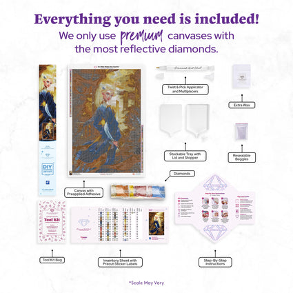 Diamond Painting Uranus 25.6" x 38.6" (65cm x 97.8cm) / Square with 69 Colors including 1 Iridescent Diamond and 2 Fairy Dust Diamonds / 102,573