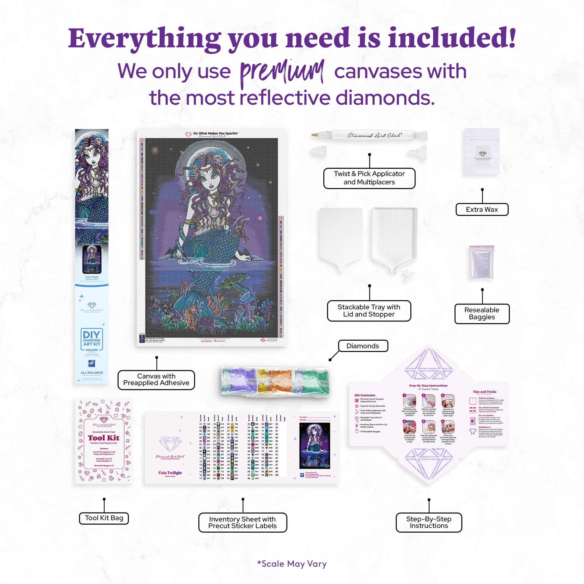 Diamond Painting Uxia Twilight 23.6" x 35.4" (60cm x 89.9cm) / Square with 84 Colors including 3 ABs and 2 Fairy Dust Diamonds / 87,001