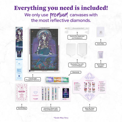 Diamond Painting Uxia Twilight 23.6" x 35.4" (60cm x 89.9cm) / Square with 84 Colors including 3 ABs and 2 Fairy Dust Diamonds / 87,001