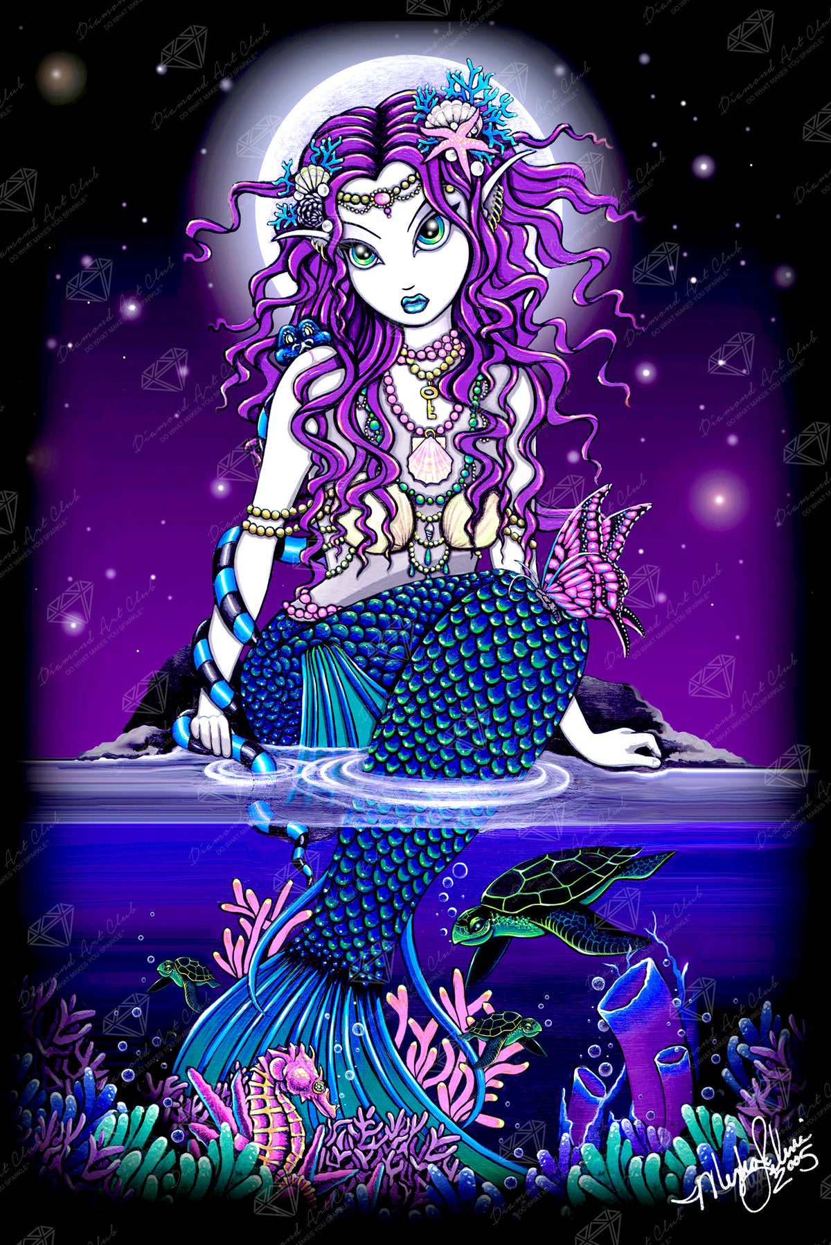 Diamond Painting Uxia Twilight 23.6" x 35.4" (60cm x 89.9cm) / Square with 84 Colors including 3 ABs and 2 Fairy Dust Diamonds / 87,001