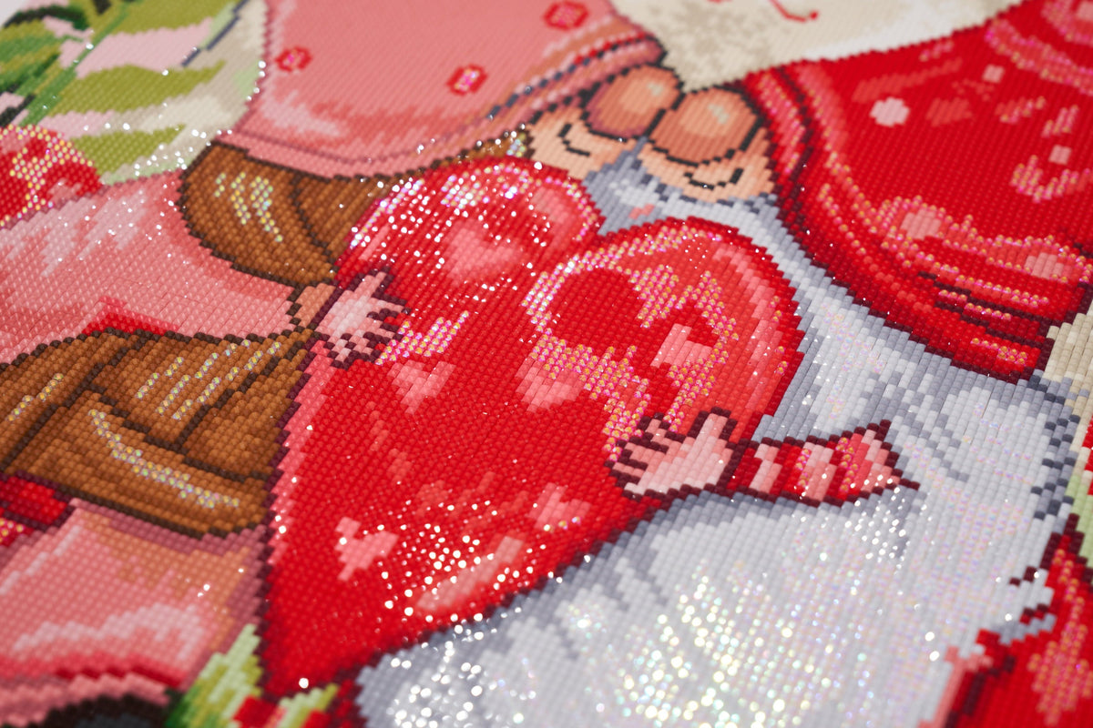 Diamond Painting Valentine Gnomes 17" x 24" (43cm x 61cm) / Square with 40 Colors including 4 ABs / 41,968