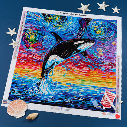 Diamond Painting Van Gogh Never Saw Alaska 25.6" x 25.6" (65cm x 65cm) / Square with 57 Colors including 2 ABs and 4 Fairy Dust Diamonds / 68,121