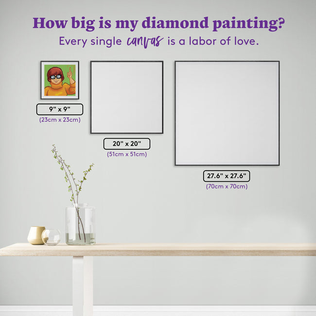 Diamond Painting Velma 9" x 9" (23cm x 23cm) / Round With 23 Colors including 1 AB Diamonds / 6,724