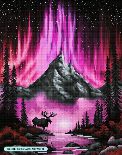 Diamond Painting Vibrant Peaks 22" x 28" (55.8cm x 70.7cm) / Square with 43 Colors including 2 ABs and 3 Fairy Dust Diamonds / 63,616