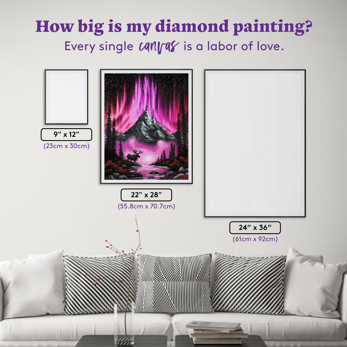 Diamond Painting Vibrant Peaks 22" x 28" (55.8cm x 70.7cm) / Square with 43 Colors including 2 ABs and 3 Fairy Dust Diamonds / 63,616