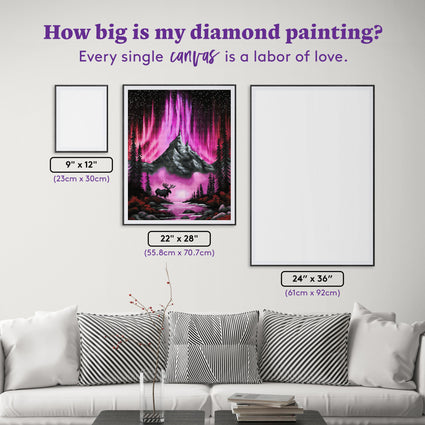 Diamond Painting Vibrant Peaks 22" x 28" (55.8cm x 70.7cm) / Square with 43 Colors including 2 ABs and 3 Fairy Dust Diamonds / 63,616