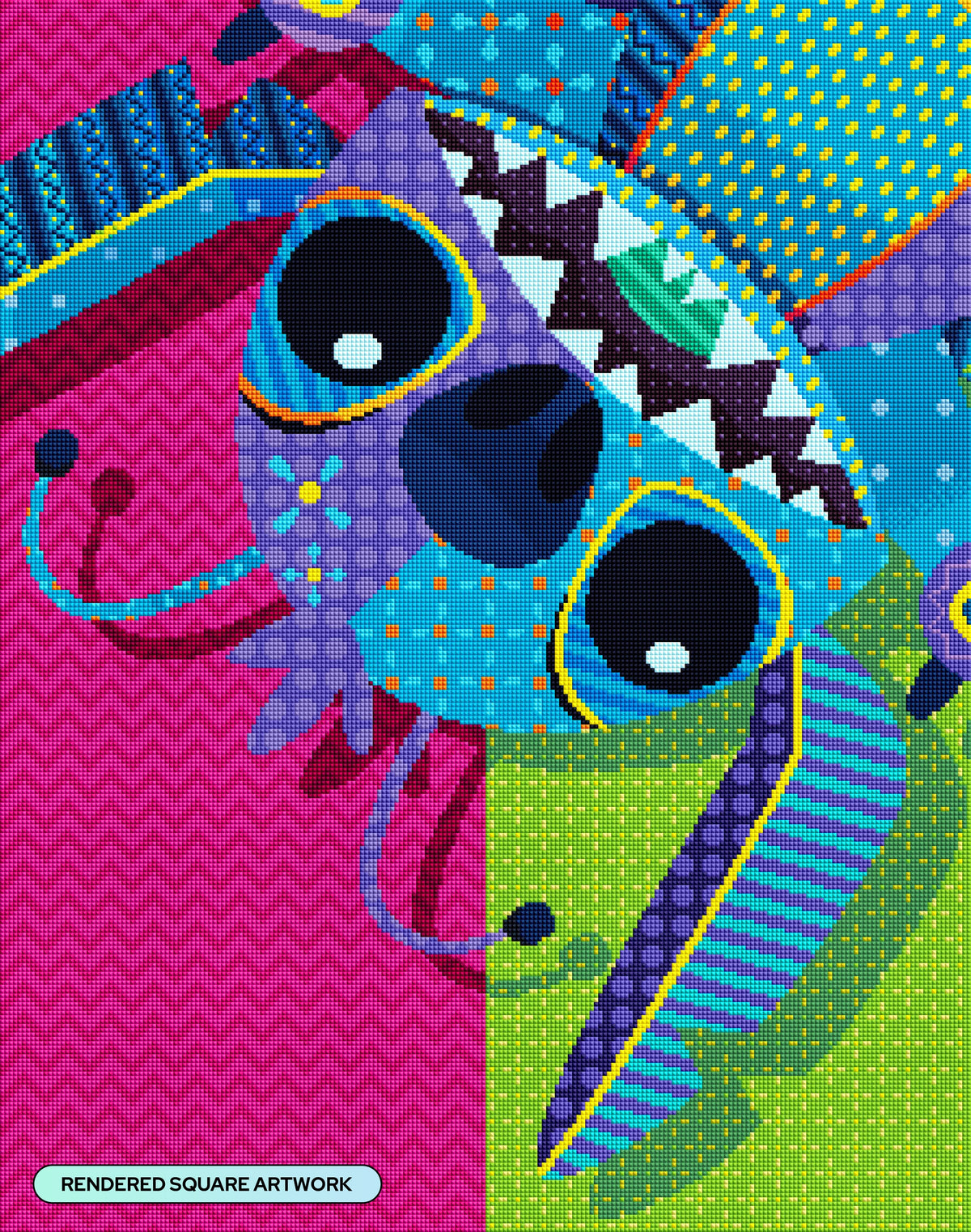 Diamond Painting Vibrant Stitch 22" x 28" (55.8cm x 70.7cm) / Square with 38 Colors including 2 ABs and 5 Fairy Dust Diamonds / 63,616