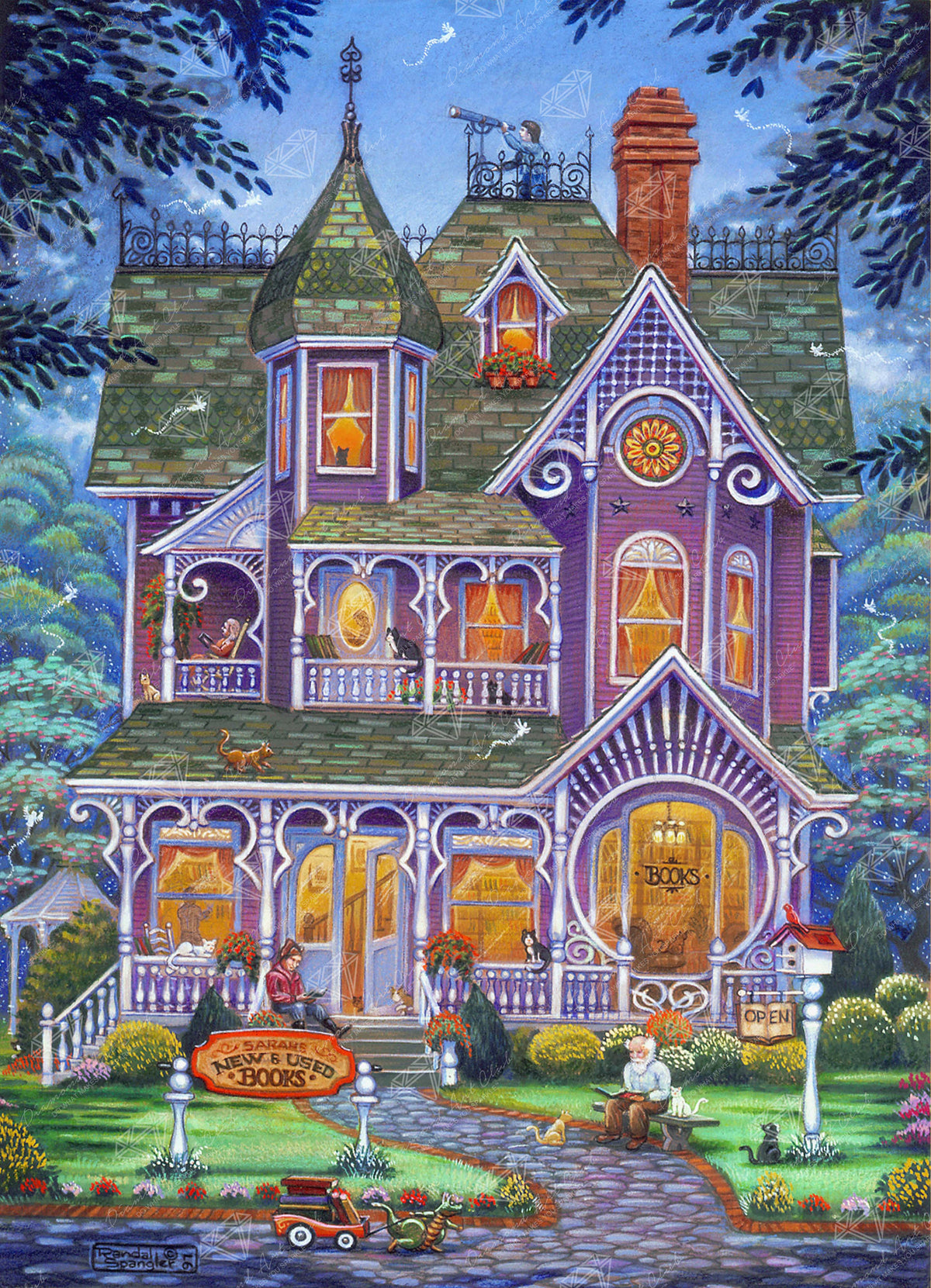 Diamond Painting Village Bookstore 27.6" x 38.2" (69.9cm x 96.8cm) / Square with 83 Colors including 2 ABs and 1 Frosted Diamond and 2 Fairy Dust Diamonds / 109,309