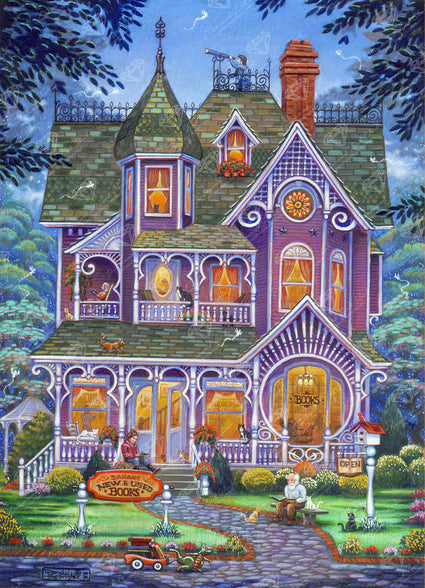 Diamond Painting Village Bookstore 27.6" x 38.2" (69.9cm x 96.8cm) / Square with 83 Colors including 2 ABs and 1 Frosted Diamond and 2 Fairy Dust Diamonds / 109,309