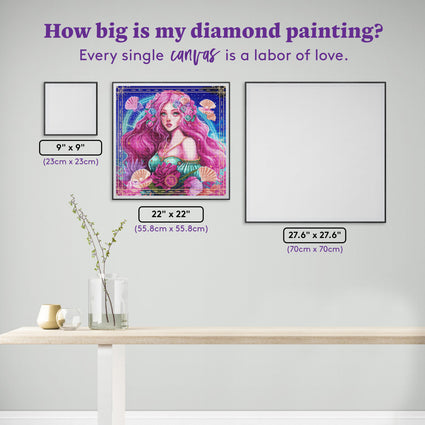 Diamond Painting Virgo 22" x 22" (55.8cm x 55.8cm) / Square with 69 Colors including 2 ABs, 1 Iridescent Diamonds, and 3 Fairy Dust Diamonds / 50,176