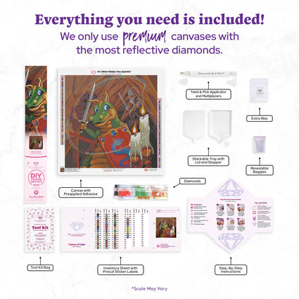 Diamond Painting Visions of Valor 22" x 22" (55.6cm x 55.6cm) / Round with 63 Colors including 2 ABs and 5 Fairy Dust Diamonds / 40,804