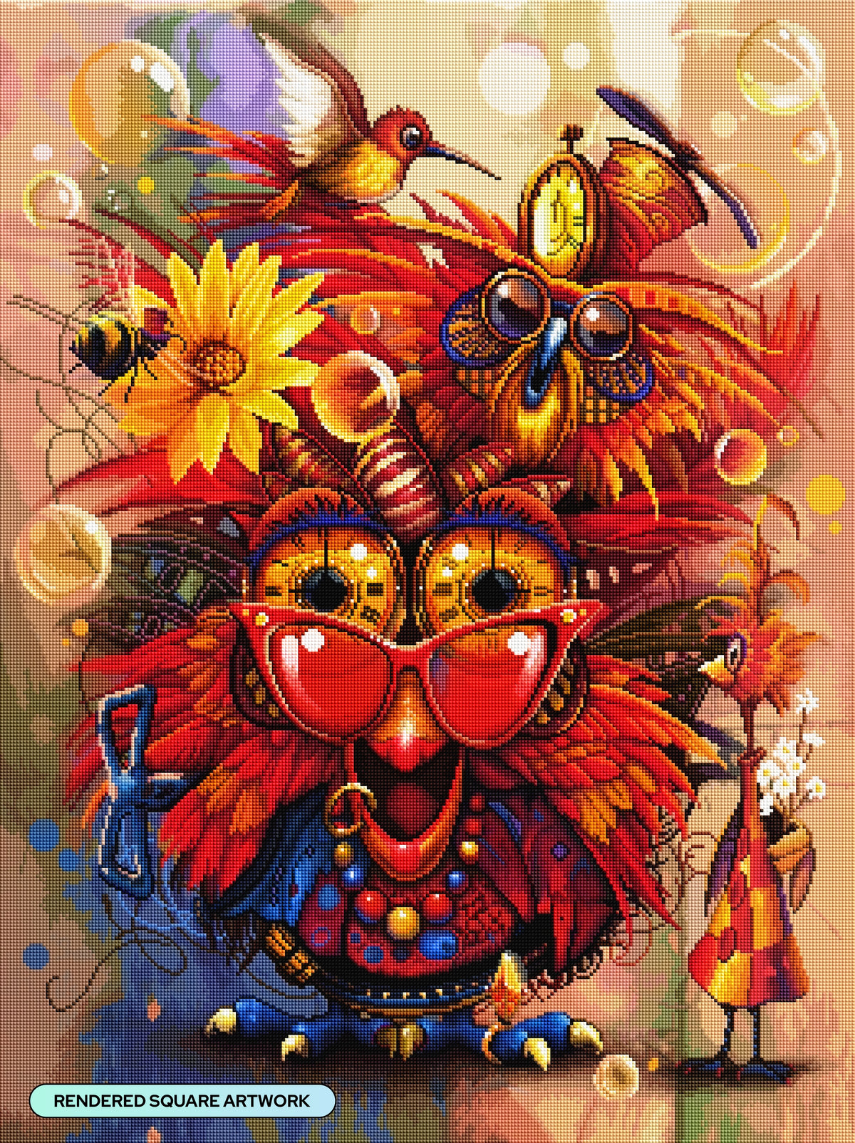 Diamond Painting Vivian & Vern 25.6" x 34.3" (65cm x 86.9cm) / Square with 66 Colors including 1 AB and 4 Fairy Dust Diamonds / 91,089