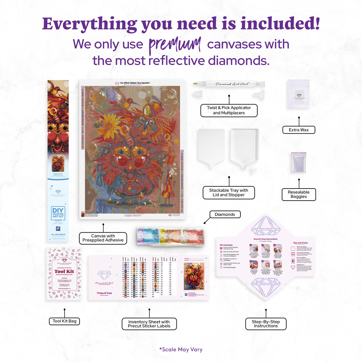 Diamond Painting Vivian & Vern 25.6" x 34.3" (65cm x 86.9cm) / Square with 66 Colors including 1 AB and 4 Fairy Dust Diamonds / 91,089