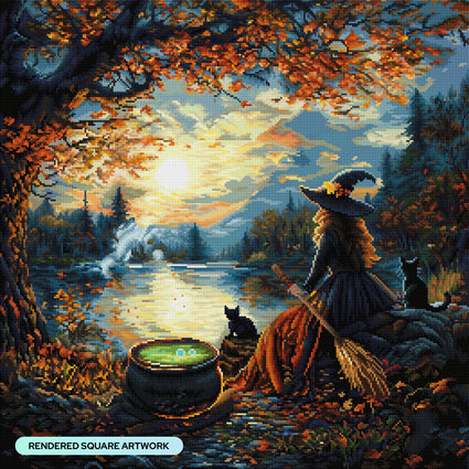 Diamond Painting Waiting for the Sun to Set 25.6" x 25.6" (65cm x 65cm) / Square with 59 Colors including 1 AB and 4 Fairy Dust Diamonds / 68,121