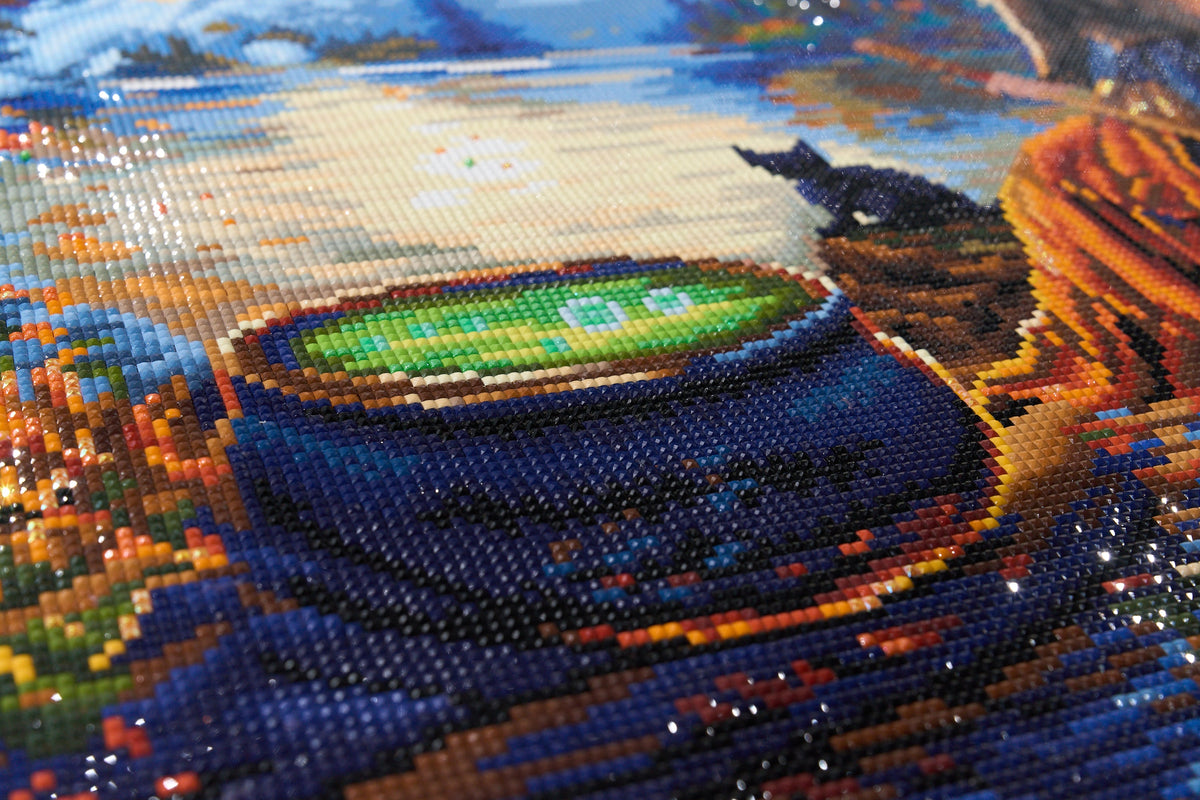 Diamond Painting Waiting for the Sun to Set 25.6" x 25.6" (65cm x 65cm) / Square with 59 Colors including 1 AB and 4 Fairy Dust Diamonds / 68,121