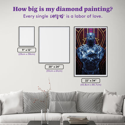 Diamond Painting Wakanda Forever 22" x 34" (55.8cm x 85.7cm) / Square with 27 Colors including 3 ABs, 1 Fairy Dust Diamonds and 2 Iridescent Diamonds / 77,056